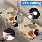 Boho Tropical Leaves Kitchen Sink Splash Guard Mat Absorbent Fast Drying Mat - Image 7