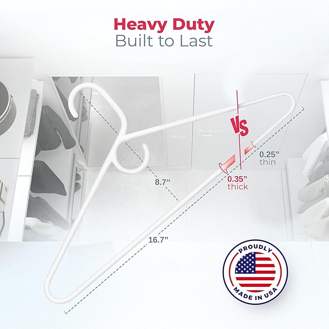 Neaties Heavy Duty Clothes Hangers 100 Pack – Made in The USA – 8lb Capacity - Image 2