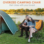 EMERIT Oversized Double Duo Camping Chair Folding Camping Loveseat 2 Person Camping Couch Heavy Duty Lawn Chairs for Outside with Padded Seats & Armrests-Support 650LBS - Image 7