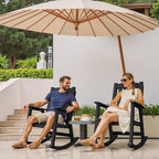 Devoko PP Material Rocking Chair Outdoor Indoor All Weather High Back Patio Rocker for Adult Heavy Duty Rocking Chair for Patio Backyard Porch Garden (Heavy Duty, Black) - Image 7