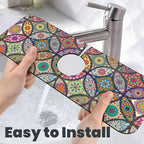 Boho Pretty Mandala Ceramic Rainbow Kitchen Sink Splash Guard Faucet Mat 1 Pcs - Image 6