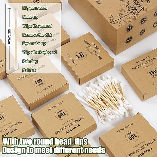 FOVURTE Bamboo Cotton Swabs 1000 Count - Image 4