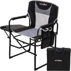 SUNNYFEEL Camping Directors Chair, Heavy Duty,Oversized Portable Folding Chair with Side Table, Pocket for Beach, Fishing,Trip,Picnic,Lawn,Concert Outdoor Foldable Camp Chairs by SunnyFeelCamping