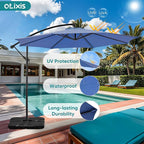 OLIXIS 10FT Offset Patio Umbrella, Cantilever Table Umbrellas for Outdoor Sun Shade UV Protection with Easy Tilt Adjustment, 8 Ribs for Backyard, Lawn, Garden, Pool - Blue - Image 2