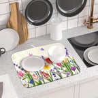 Spring Colorful Flower Dish Drying Mat 16x18 Inch Spring Summer Wildflowers - Image 6