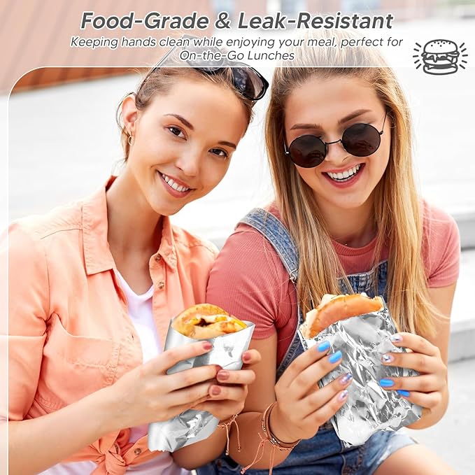 120 Packs Insulated Foil Sandwich Wrap Sheets 12"x12" Pre-Cut Aluminum Foil - Image 5