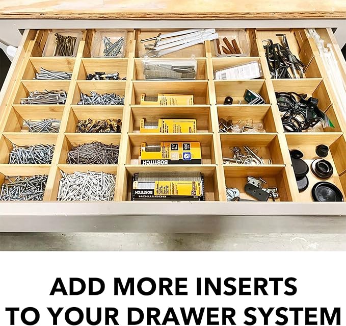 SpaceAid Bamboo Drawer Dividers Inserts, 3 Sizes, 9 Pack - Image 4