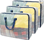 Clear Storage Bags with Zipper, 75L Extra Large Capacity by Ineetatu