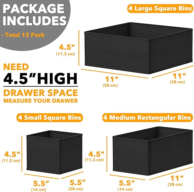 SpaceAid Drawer Organizer Clothes, 24 Pack Dresser Organizer Bins - Image 6