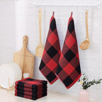 Homaxy 100% Cotton Waffle Weave Check Plaid Dish Cloths, 12 x 12 Inches - Image 8
