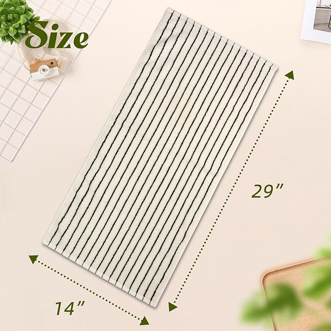 Jacquotha Black and White Striped Hand Towels - Image 5