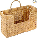 Set of 2 Magazine Holder Wall Basket Water Hyacinth Woven Mail Organizer by PINXIURY