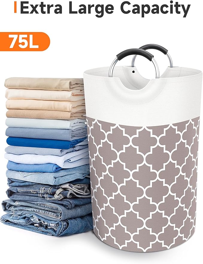 Large Laundry Basket Laundry Hamper Bag Washing Bin Clothes Bag Collapsible Tall - Image 5
