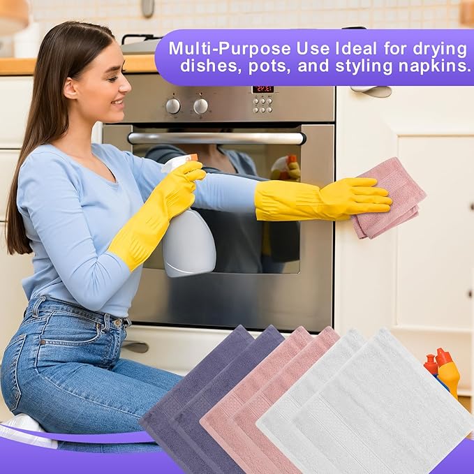 6 Pack 100% Cotton Wash Cloth, 13x13 Inch Highly Absorbent and Soft Feel - Image 7