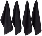 DII Basic Terry Collection Waffle Dishtowel Set, Solid Black, 4 Piece by DII