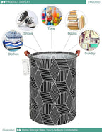 FANKANG Storage Basket, Nursery Hamper Canvas Laundry Basket Foldable - Image 3
