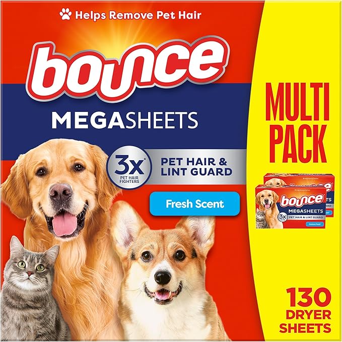 Bounce Pet Hair and Lint Guard Mega Dryer Sheets by Bounce
