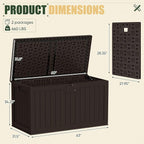 JUMMICO 250 Gallon Outdoor Resin Deck Box with Divider, Waterproof Storage Box with Lockable Lid&Side Handles for Garden Tools, Pools Supplies (Brown) - Image 5