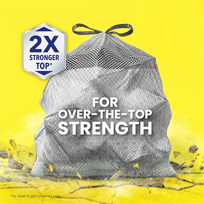 Glad ForceFlex MaxStrength Kitchen Trash Bags, 13 Gal, Fresh Clean Febreze - Image 2