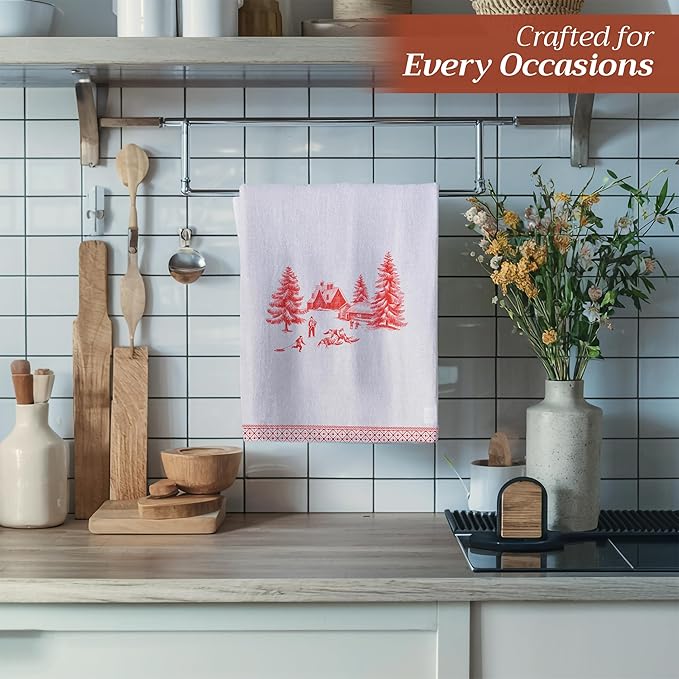 Maison d' Hermine Kitchen Towels Set of 3 100% Cotton 20" x 27.5" Reusable - Image 5