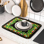 Giwawa Tropical Flamingo Dish Drying Mat Palm Leaves Absorbent Dishes Drainer - Image 5