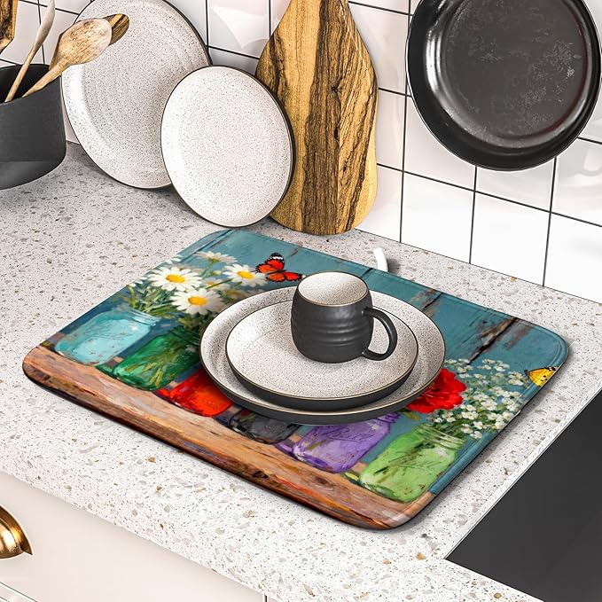 Spring Summer Floral Dish Drying Mat - Image 5