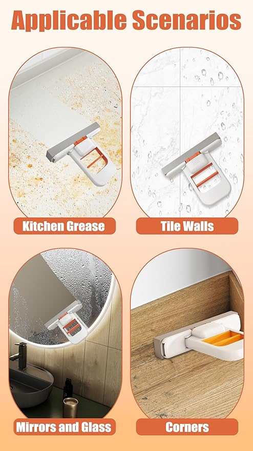 Self-Squeeze Mini Mop & Crevice Brush Set, Cleaning Tool - Image 4