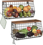 2-Tier Fruit Basket for Kitchen, Stackable wire basket by Choezon