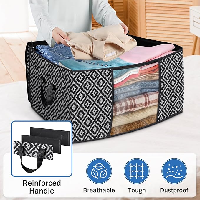 Direct 100L, 2 Pack, Storage Containers, Large Clothes Storage Bins Foldable - Image 5