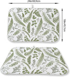 Sage Green Herb Leaves Dish Drying Mat 18 x 24 Inch Vintage Sage Green Leaf - Image 3