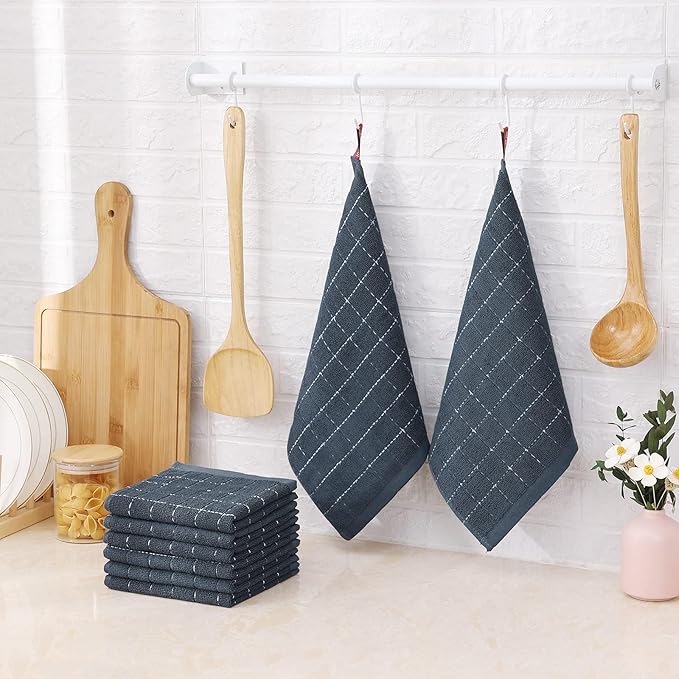 Mordimy 100% Cotton Terry Cloth Dish Cloths, Soft and Absorbent Checkered Dish - Image 8