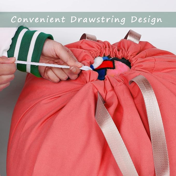 Cotton Canvas Laundry Bag with Handles & Drawstring Straps, Heavy Duty Extra - Image 3