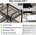 YASONIC 3 Tier Rolling Cart – Metal Utility Storage Carts - Image 3