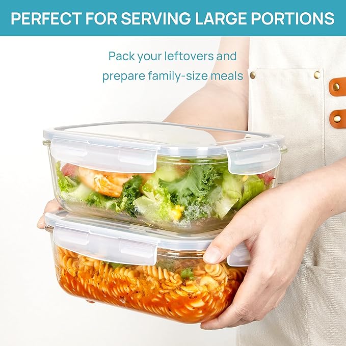 Vtopmart 2Pack 1860ml/63oz Large Glass Storage Containers - Image 3