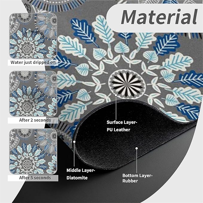 Kitchen Sink Splash Guard，Bohemian flowers Faucet Mat Sink Gadgets-Super - Image 4
