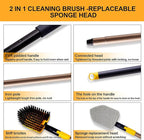 Yocada Tub Tile Scrubber Brush 2 in 1 Cleaning Brush 58.2 Inch Adjustable - Image 4