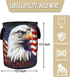 American Flag Eagle Laundry Basket Foldable Oxford Cloth Funny Tote Bag Laundry - Image 2