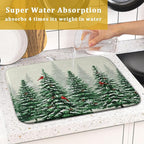 Winter Green Pine Tree Dish Drying Mat - Image 7