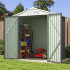 Patiowell 6x4 FT Outdoor Storage Shed, Water-Resistance Metal Outdoor Sheds with Vents & Lock, Garden Shed of Galvanized Steel for Lawn, Patio, Backyard Garden Tools, Bikes, Gray - Image 3