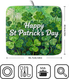 St Patricks Day Lucky Clover Dish Drying Mat - Image 2
