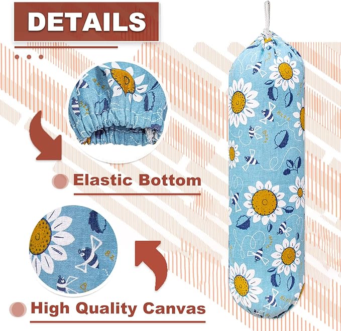 Plastic Bag Holder, Wall Mount Plastic Bag Organizer, Washable Large Grocery - Image 3