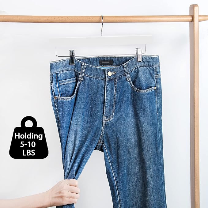 Nature Smile Wooden Pants Hangers Wood Bottom Jeans Skirt Hanger - Image 6