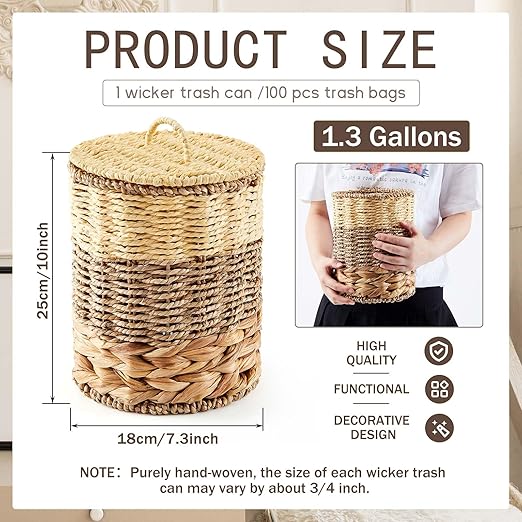 Ctosree 1.3 Gallons Small Trash Can - Image 2