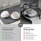 Large Stone Dish Drying Mat for Kitchen Counter, Detachable Water Absorbing - Image 8