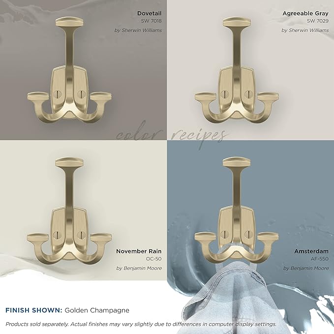 Amerock H37004BBZ | Vicinity Triple Prong Decorative Wall Hook | Golden - Image 7