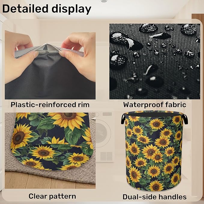 Sunflower Laundry Basket with Handles - Image 5