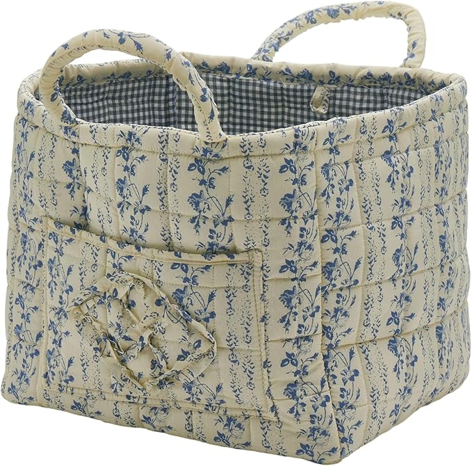 Quilted Fabric Storage Basket by Unknown
