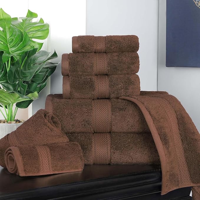 SUPERIOR Egyptian Cotton Pile 8 Piece Towel Set, Includes 2 Bath, 2 Hand - Image 5