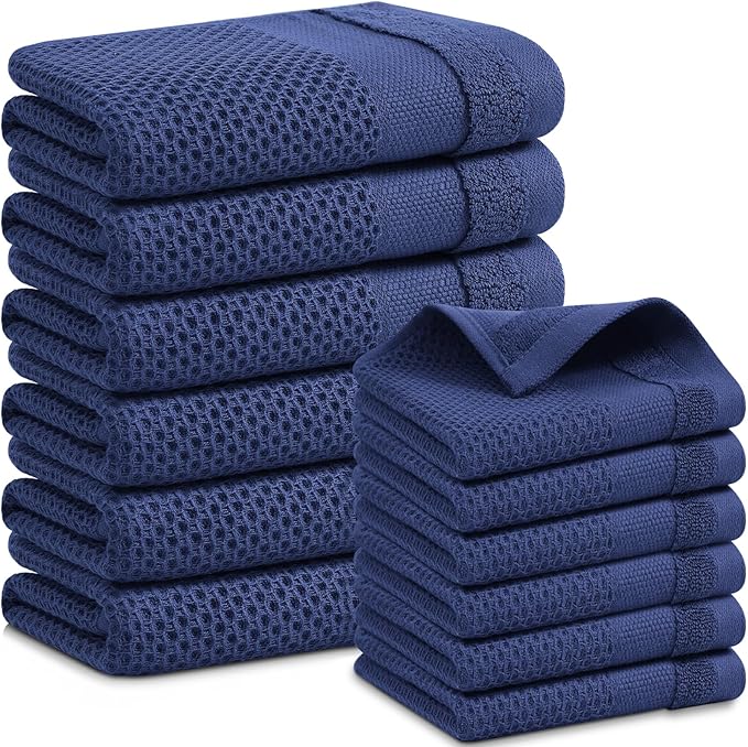 Homaxy Kitchen Towels and Dishcloths Set, 12 x 12 and 13 x 28 Inches, Super by Homaxy