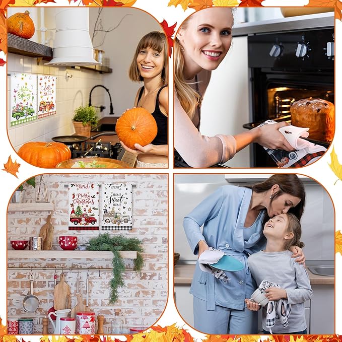 12 Pcs Seasonal Kitchen Towels Set - Image 5
